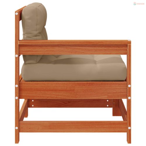 2 Darab Kerti Sarokkanapé Tömör Fenyőfa Viaszbarna