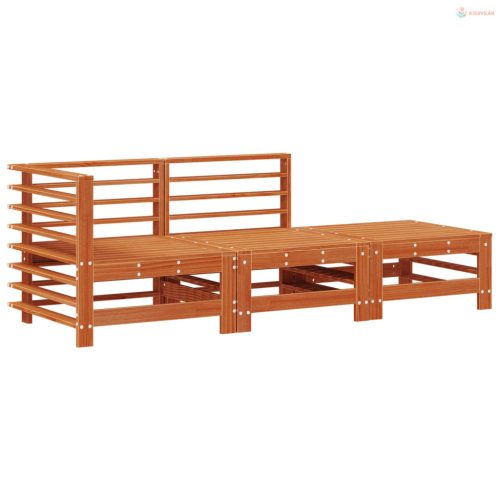 Sarokkanapé egységek 3 Darab Viaszbarna Tömör fenyő