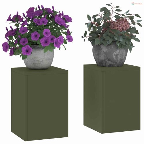 Növényállvány 2 pcs Oliva zöld 24 x 24 x 35 cm Acél