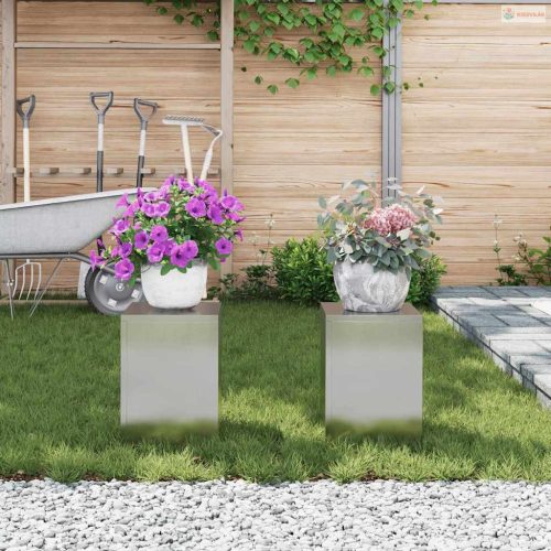 Növényállvány 2 pcs Ezüst 24 x 24 x 35 cm Rozsdamentes acél