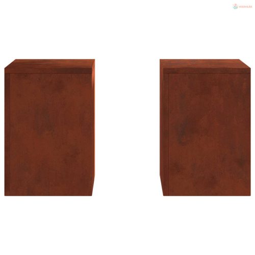 Növényállvány 2 pcs Rozsdás 24 x 24 x 35 cm Időjárásálló acél