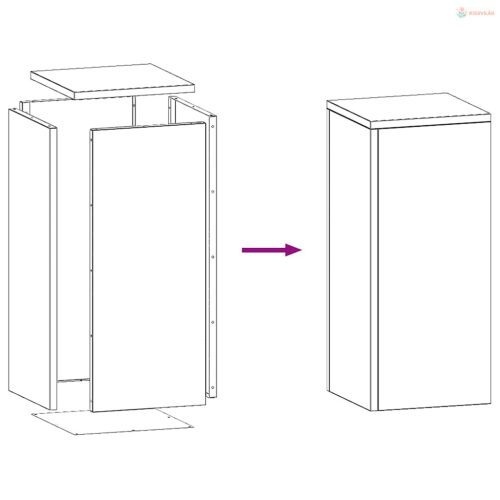 Növényállvány 2 pcs Fekete 24 x 24 x 55 cm Acél