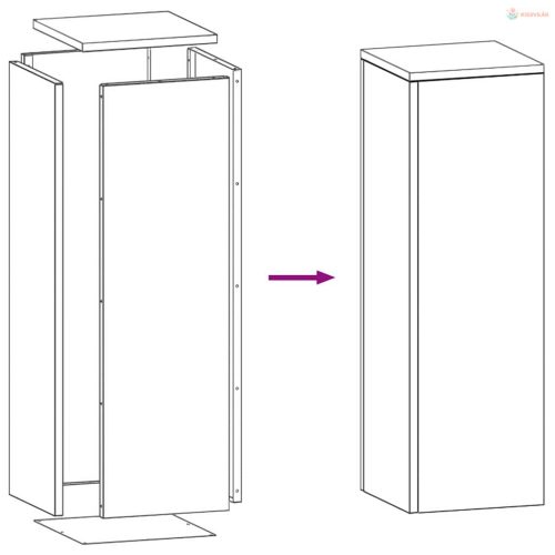 Növényállvány 2 pcs Oliva zöld 24 x 24 x 75 cm Acél
