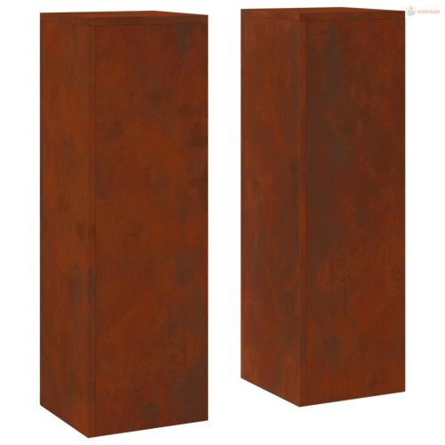 Növényállvány 2 pcs Rozsdás 24 x 24 x 75 cm Időjárásálló acél