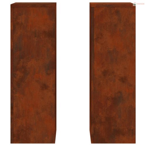 Növényállvány 2 pcs Rozsdás 24 x 24 x 75 cm Időjárásálló acél