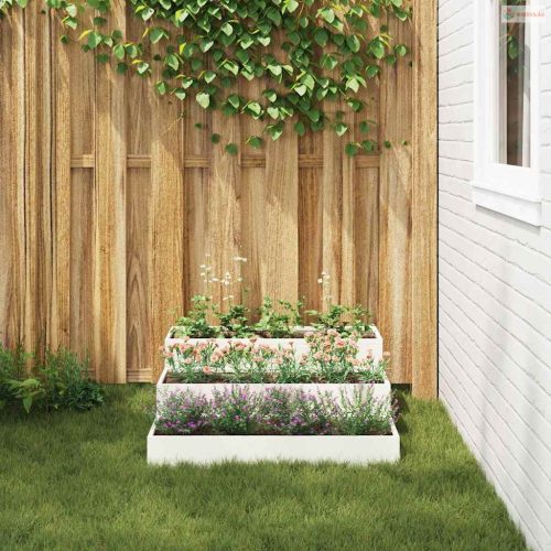 Kerti cserép Fehér 90 x 90 x 35 cm Hidegen hengerelt acél