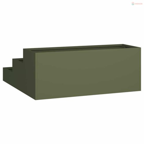 Kerti cserép Olajzöld 90 x 90 x 35 cm Hidegen hengerelt acél