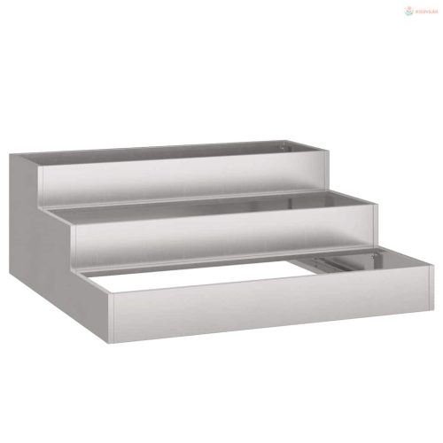 Kerti cserép Ezüst 90 x 90 x 35 cm Rozsdamentes acél