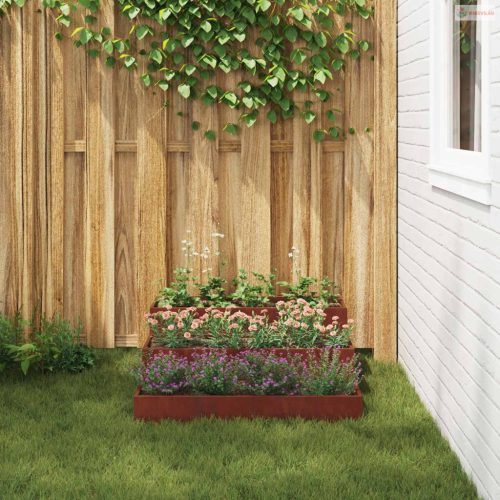 Kerti cserép Rozsdás 90 x 90 x 35 cm Időjárásálló acél