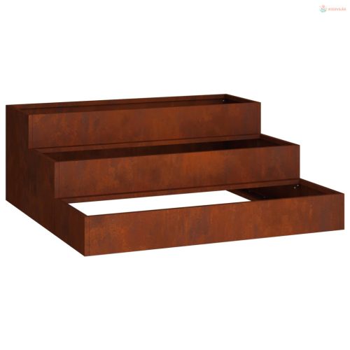 Kerti cserép Rozsdás 90 x 90 x 35 cm Időjárásálló acél