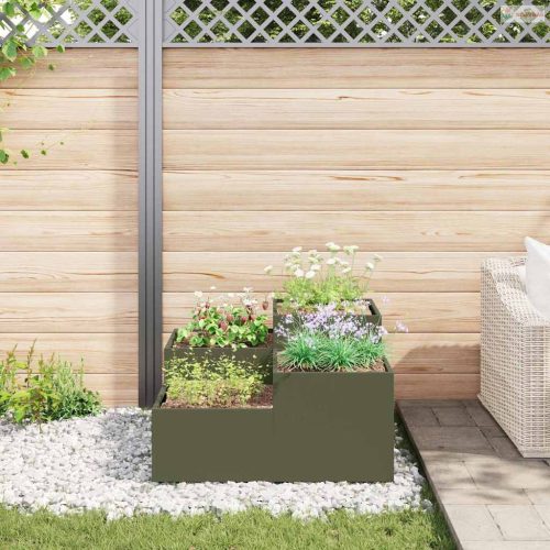 Kerti cserép Oliva zöld 80 x 80 x 48 cm Acél