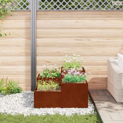 Kerti cserép Rozsdás 80 x 80 x 48 cm Időjárásálló acél