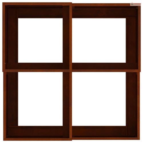 Kerti cserép Rozsdás 80 x 80 x 48 cm Időjárásálló acél