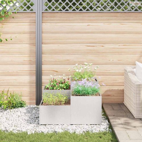 Kerti cserép Ezüst 100 x 100 x 48 cm Rozsdamentes acél