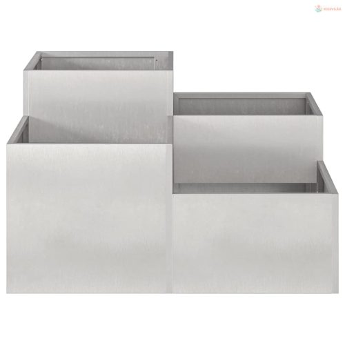 Kerti cserép Ezüst 100 x 100 x 48 cm Rozsdamentes acél