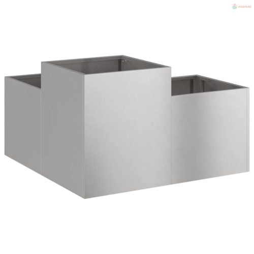 Kerti cserép Ezüst 100 x 100 x 48 cm Rozsdamentes acél