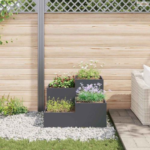 Kerti cserép Antracit 100 x 100 x 60 cm Acél