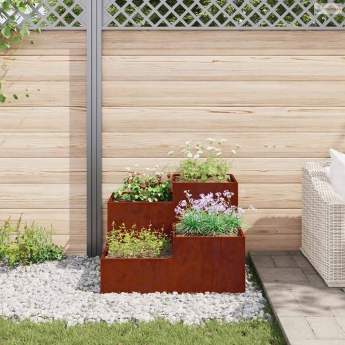 Kerti cserép Rozsdás 100 x 100 x 60 cm Időjárásálló acél