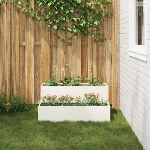 Kerti cserép Fehér 100 x 60 x 45 cm Hidegen hengerelt acél