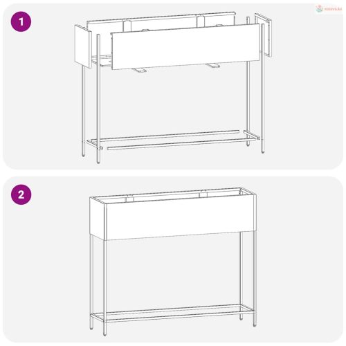 Magas Kerti Cserép Ezüst 100 x 26 x 82 cm Horganyzott acél