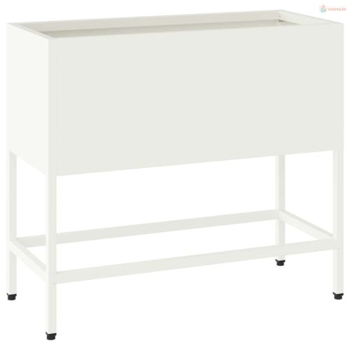 Magas Kerti Cserép Fehér 60 x 26 x 48 cm Acél