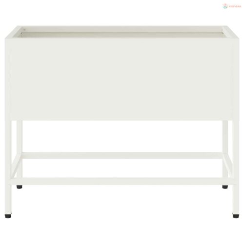 Magas Kerti Cserép Fehér 60 x 26 x 48 cm Acél