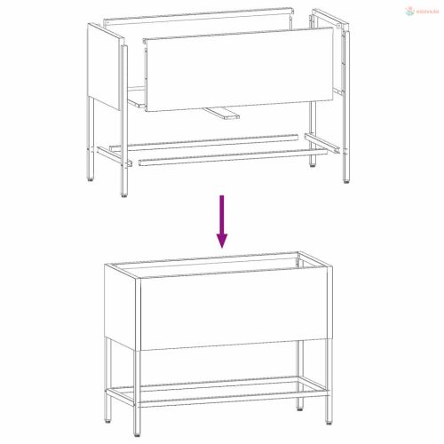 Magas Kerti Cserép Antracit 60 x 26 x 45 cm Acél
