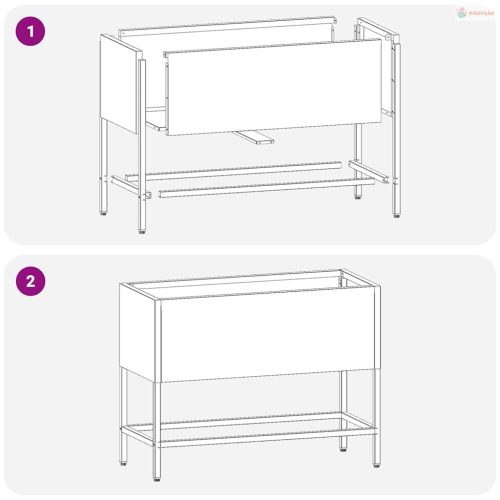 Magas Kerti Cserép Ezüst 60 x 26 x 45 cm Horganyzott acél