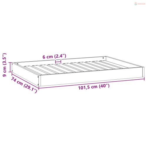 Kutyafekhely Faggyú barna 101,5 x 74 x 9 cm Tömör fenyőfa