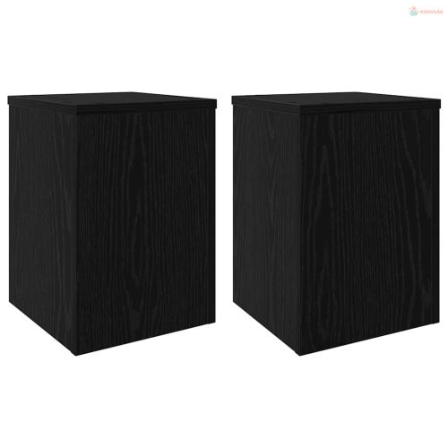 Növényállvány 2 pcs Fekete tölgy 25 x 25 x 35 cm Faanyag