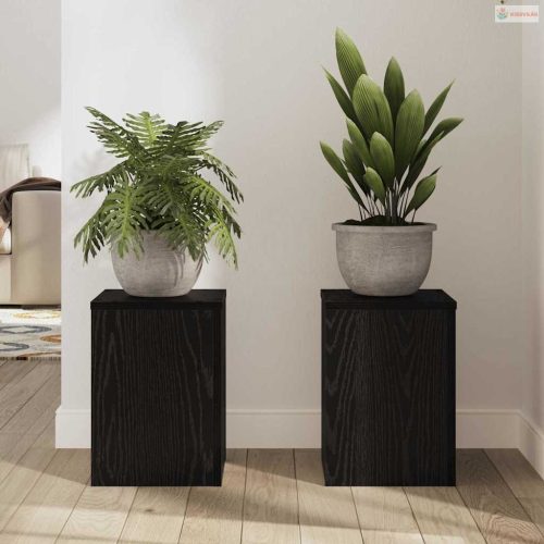 Növényállvány 2 pcs Fekete tölgy 25 x 25 x 35 cm Faanyag