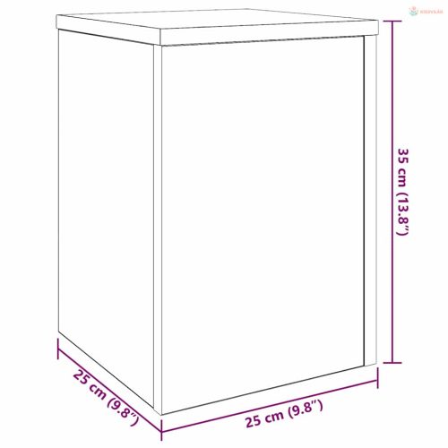 Növényállvány 2 pcs Fekete tölgy 25 x 25 x 35 cm Faanyag