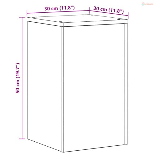 Növényállvány 2 pcs Fekete tölgy 30 x 30 x 50 cm Faanyag