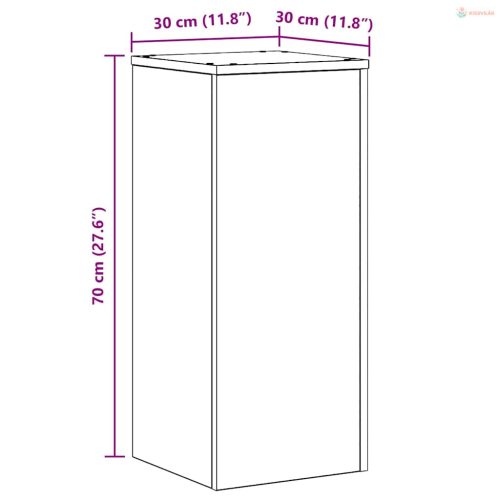 Növényállvány 2 pcs Fekete tölgy 30 x 30 x 70 cm Faanyag