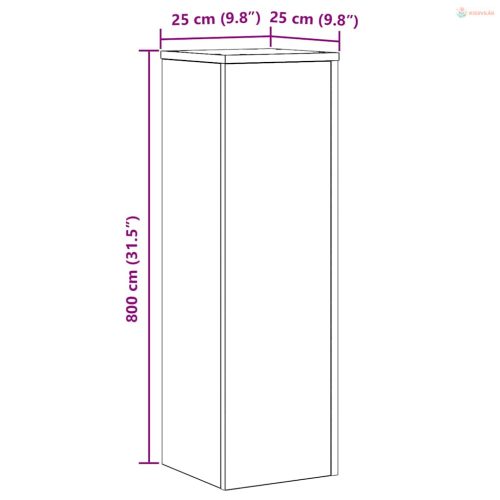Növényállvány 2 pcs Fekete tölgy 25 x 25 x 80 cm Faanyag
