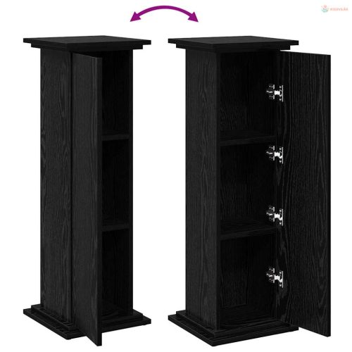 Kijelző állvány polcokkal Fekete tölgy 31 x 30 x 90 cm Faanyag