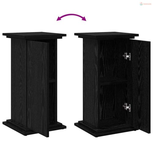 Kijelző állvány polcokkal Fekete tölgy 31 x 30 x 60 cm Faanyag