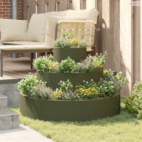 Kerti cserép Olajzöld 90 x 90 x 20 cm Hidegen hengerelt acél