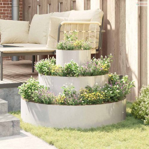 Kerti cserép Ezüst 90 x 90 x 20 cm Rozsdamentes acél