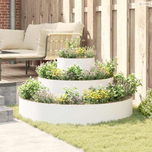 Kerti cserép Fehér 120 x 120 x 20 cm Hidegen hengerelt acél