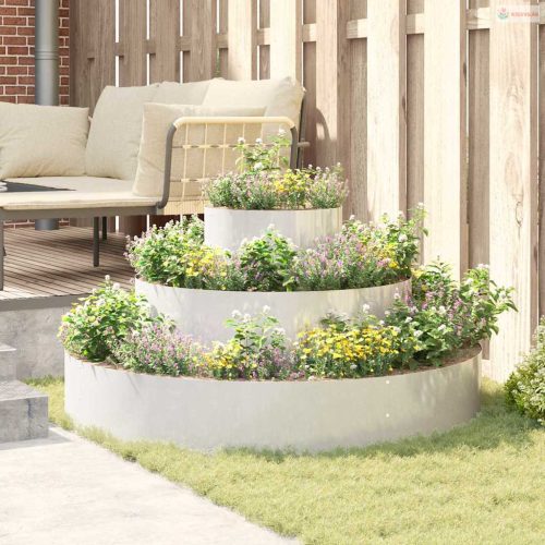 Kerti cserép Ezüst 120 x 120 x 20 cm Rozsdamentes acél