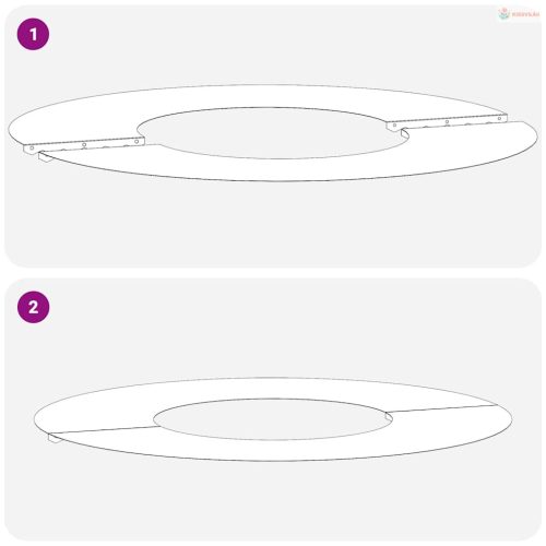 Alkalmas lapos fa gyűrűhöz Antracit Ø30 / 60 cm Acél