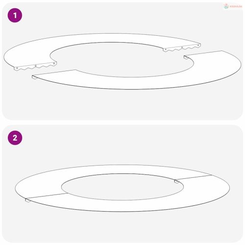 Alkalmas lapos fa gyűrűhöz Ezüst Ø40 / 70 cm Rozsdamentes acél