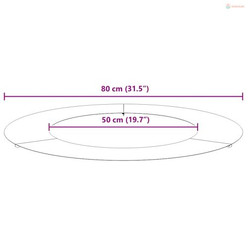 Alkalmas lapos fa gyűrűhöz Fekete Ø50 / 80 cm Acél