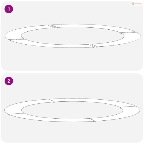 Alkalmas lapos fa gyűrűhöz Ezüst Ø90 / 120 cm Horganyzott acél