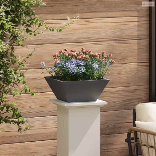 Kerti cserép Fekete 35 x 35 x 15 cm Hidegen hengerelt acél