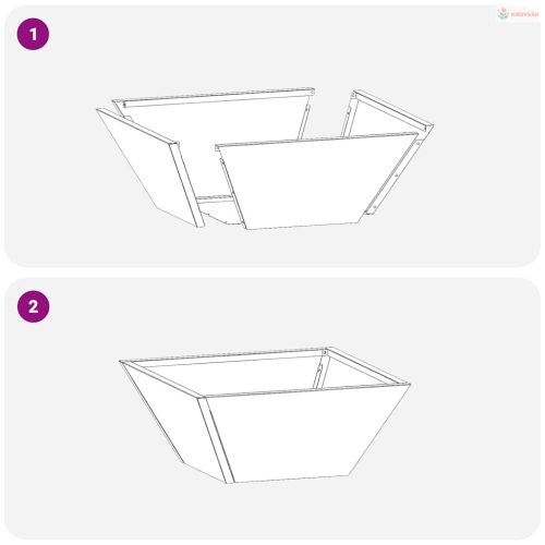 Kerti cserép Fekete 35 x 35 x 15 cm Hidegen hengerelt acél