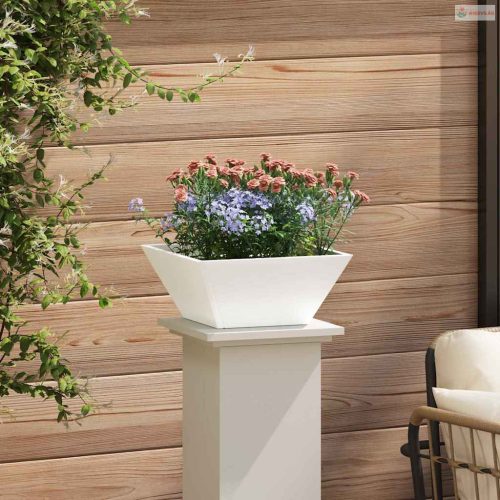 Kerti cserép Fehér 35 x 35 x 15 cm Hidegen hengerelt acél