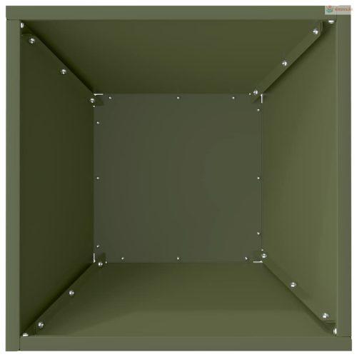 Kerti cserép Olajzöld 35 x 35 x 15 cm Hidegen hengerelt acél