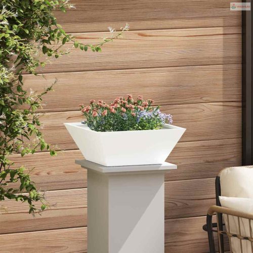 Kerti cserép Fehér 40 x 40 x 15 cm Hidegen hengerelt acél